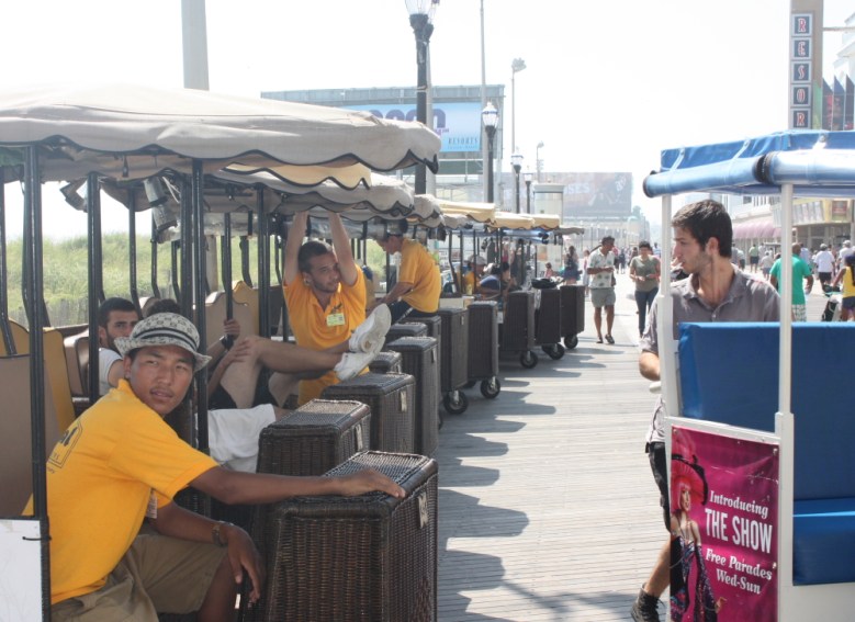 Rolling chair operators didn't have much business on Atlantic City's famed Boardwalk when I visited on Aug. 21.